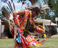 Wind River Indian dancer doing the Warrior Dance