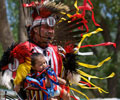 Wind River Indian dancer and baby