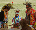 drumming for the other Wind River Indian Dancers