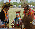 drumming for the other Wind River Indian Dancers