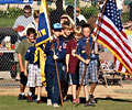 Cub Scouts bring in the flag