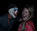 evil clown hits on Hanna at Morbid Nights Haunted House