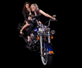 Amanda and Brittany on a Harley