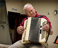 Martin playing the accordion