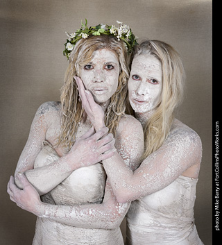 Living Statues model shoot - Alexis and Mandy