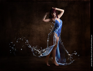 Angela in a water dress
