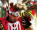 Wind River Indian dancer doing the warrior dance