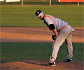 Cheyenne Grizzlies pitcher watching runner on 1st base