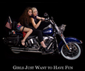 Amanda and Brittany on a Harley