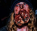 Zombie enjoying her brains at the Fort Collins Zombie Crawl