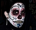 Zombie with Day of the Dead makeup at the Fort Collins Zombie Crawl