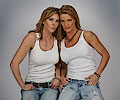models Tanya Clathis and Stacy DeHart posing Sturgis style