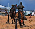 Holly Austin jousting at the Larimer County Fair