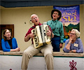 Martin playing the accordion