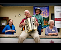 Martin playing the accordion