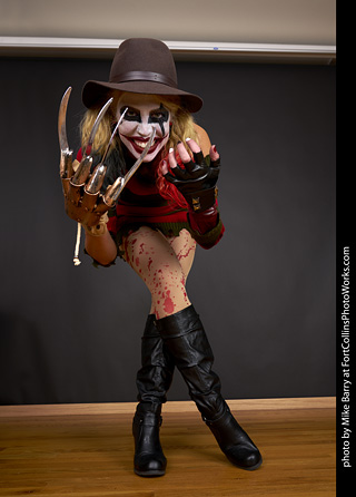 Freddy Krueger/Harley Quinn model shoot - Mandy