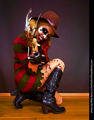 Freddy Krueger/Harley Quinn model shoot - Mandy