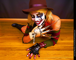 Freddy Krueger/Harley Quinn model shoot - Mandy