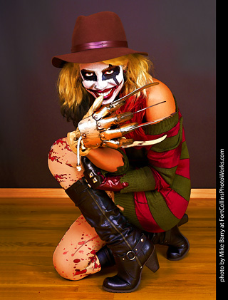 Freddy Krueger/Harley Quinn model shoot - Mandy