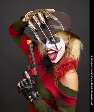 Freddy Krueger/Harley Quinn model shoot - Mandy