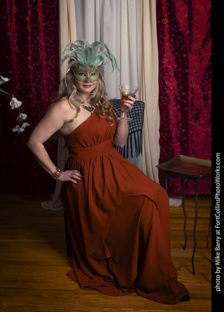 Shelly Mardi Gras model shoot