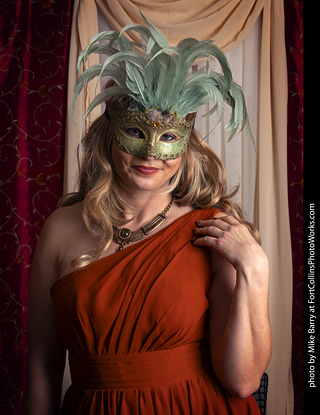 Shelly Mardi Gras model shoot