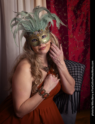 Shelly Mardi Gras model shoot