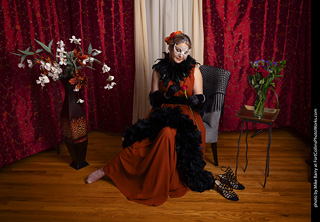 Shelly Mardi Gras model shoot