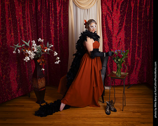 Shelly Mardi Gras model shoot