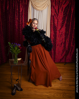 Shelly Mardi Gras model shoot